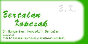 bertalan kopcsak business card